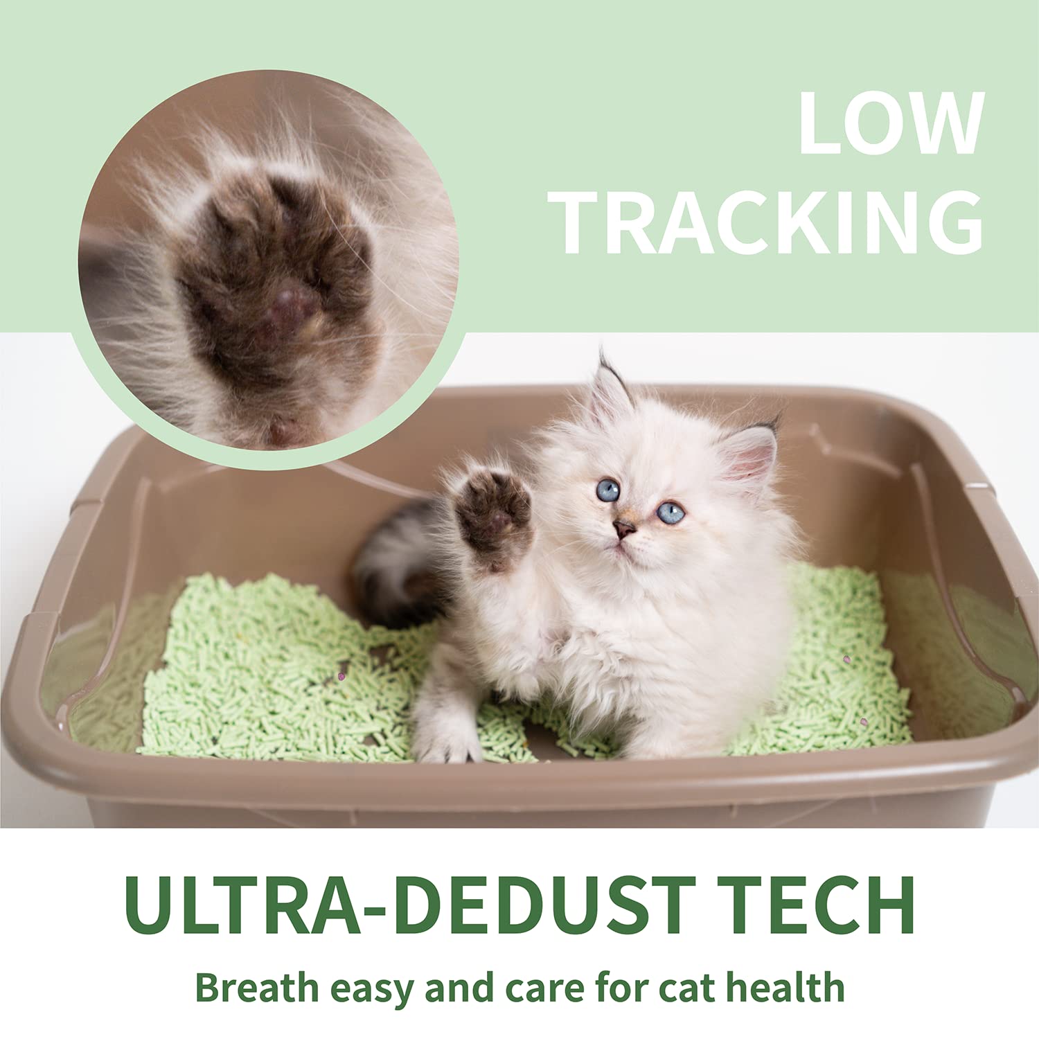 PATLOOL Tofu Litière – légère et absorbante pour plusieurs chats.