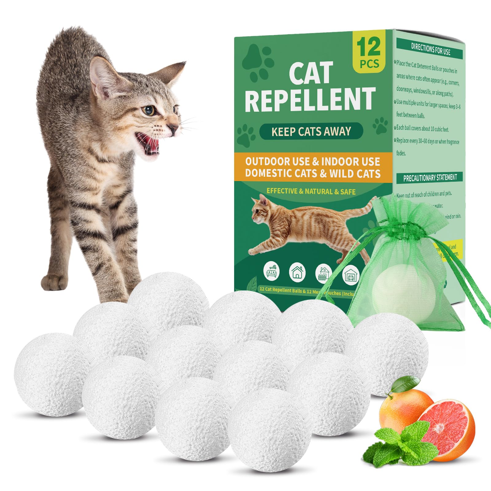 Balle répulsif Patorop parfum pamplemousse et menthe; éloigne les chats.