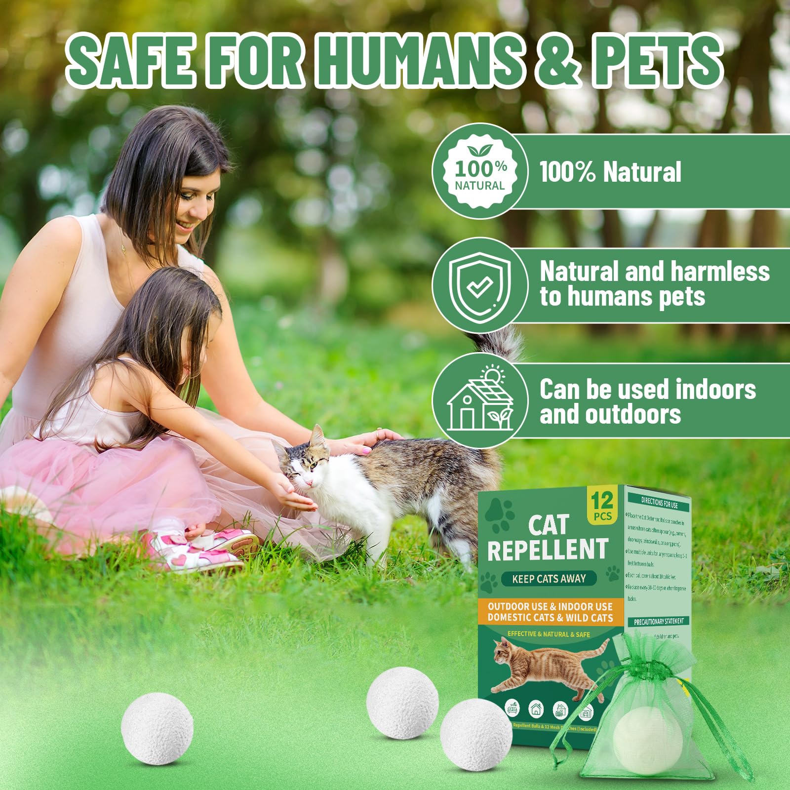 Patorop balle répulsif végétale sans camphre, sûre pour humains et plantes.