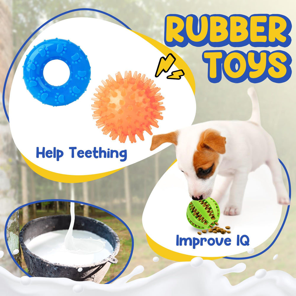 Jouet PatsFran caoutchouc durable bleu pour chiot et jeu