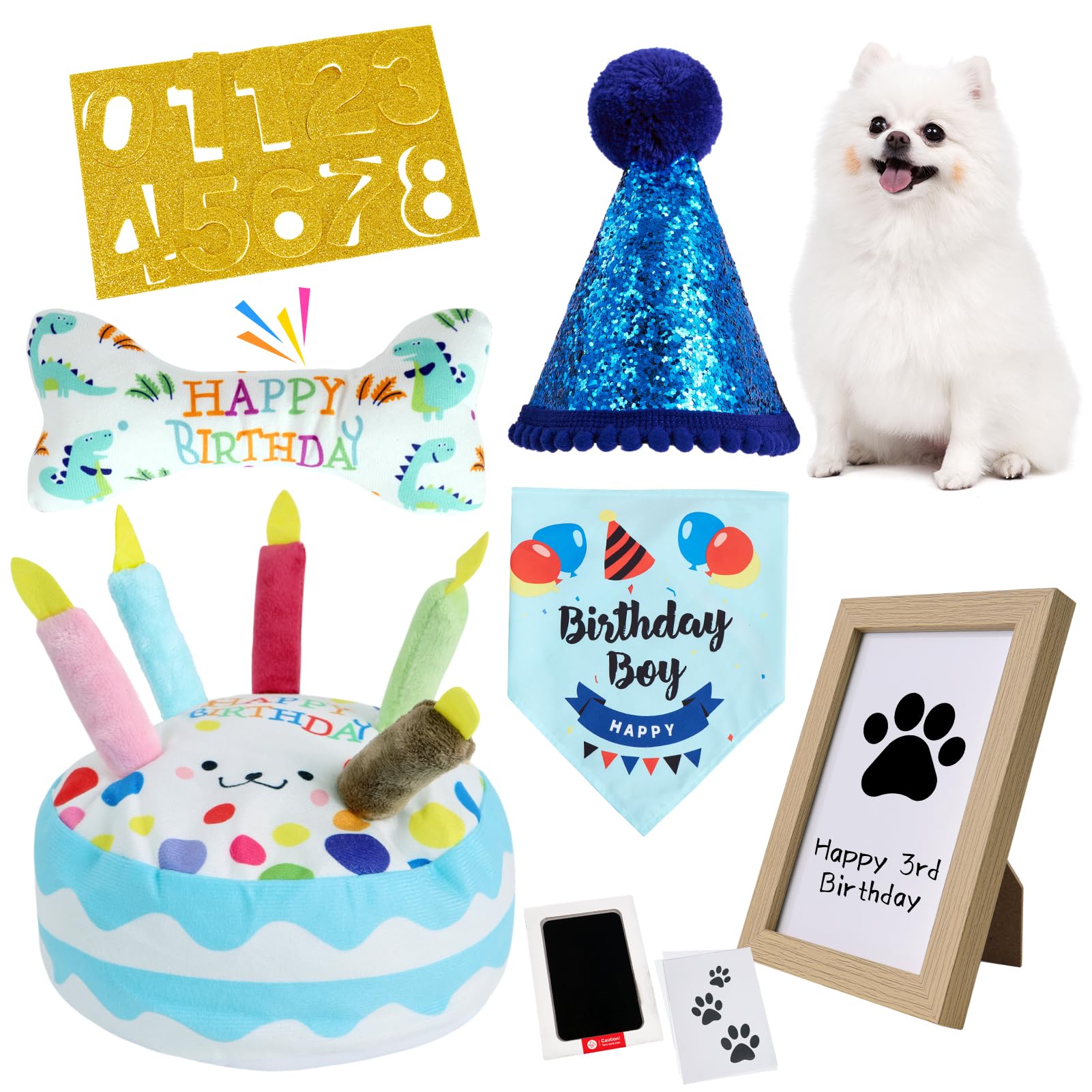 PATTEPOINT gâteau-siffleur: jouet festif qui attire l'attention des chiens lors des fêtes.