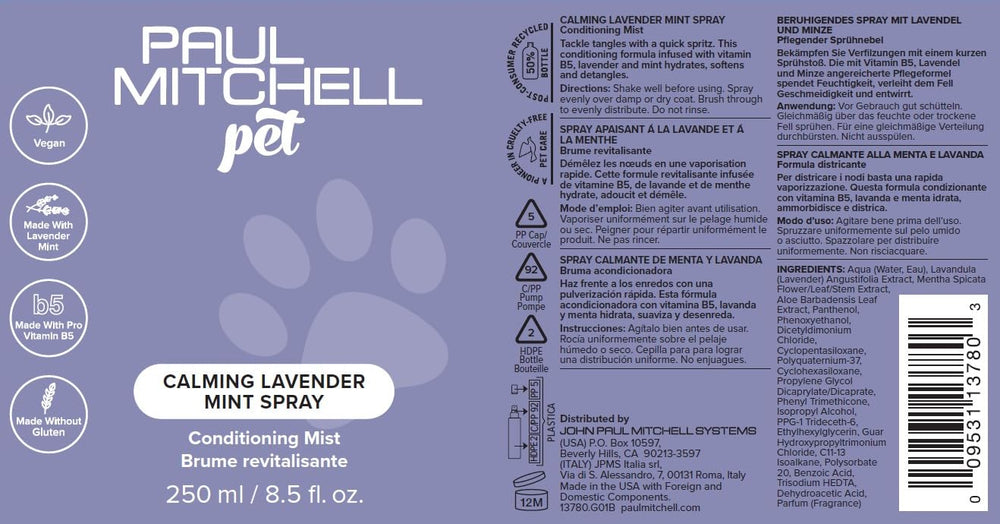Paul Mitchell Pet brumisateur spa à domicile, parfum apaisant.
