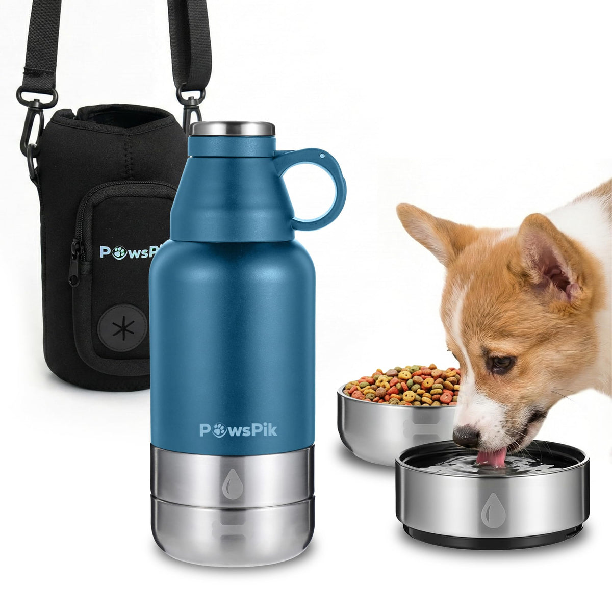 PAWSPIK Bouteille-hydratation-3-en-1: garde l'eau fraîche lors des balades.