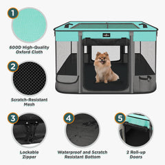 PAW BALLET aire de jeu à deux portes roulables, accès facile.