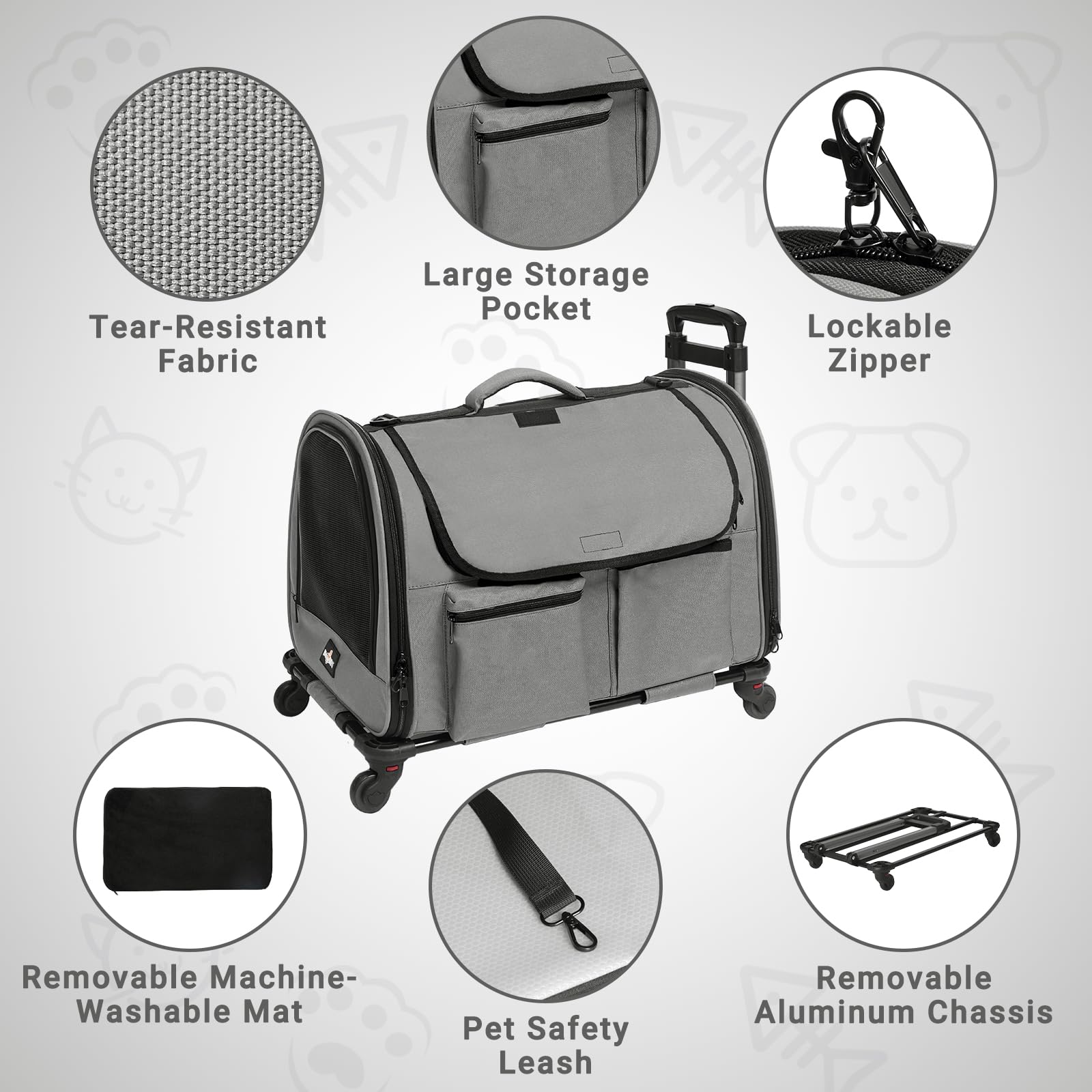 PAW BALLET cadre-en-aluminium-detachable: cadre solide pour transports sécurisés et durables