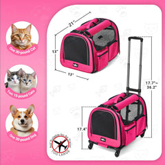 PAW BALLET porte-chien avec roues à 360° pour trajet confortable.