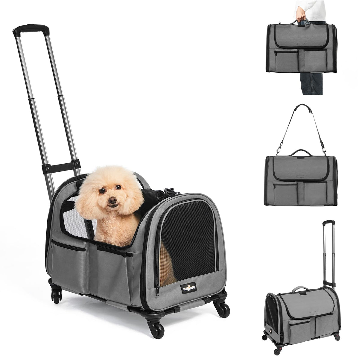 PAW BALLET sac-animal-roulant-poches-grandes: rangement pratique lors des trajets