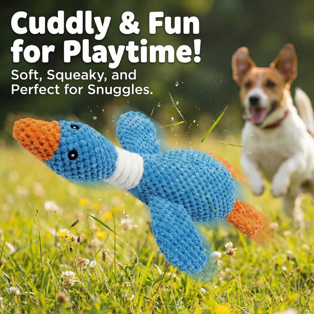 Paw-FECT Piece canard bleu – texture peluche douce et agréable