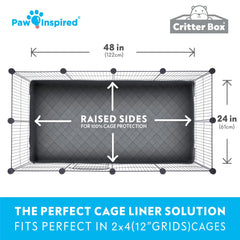 Paw Inspired Critter Box: surface ultra absorbante bleue qui sèche rapidement et garde l’animal au sec.