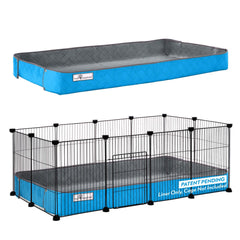 Paw Inspired Critter Box: tapis gris pour cage, protège contre les déversements et facilite le nettoyage.