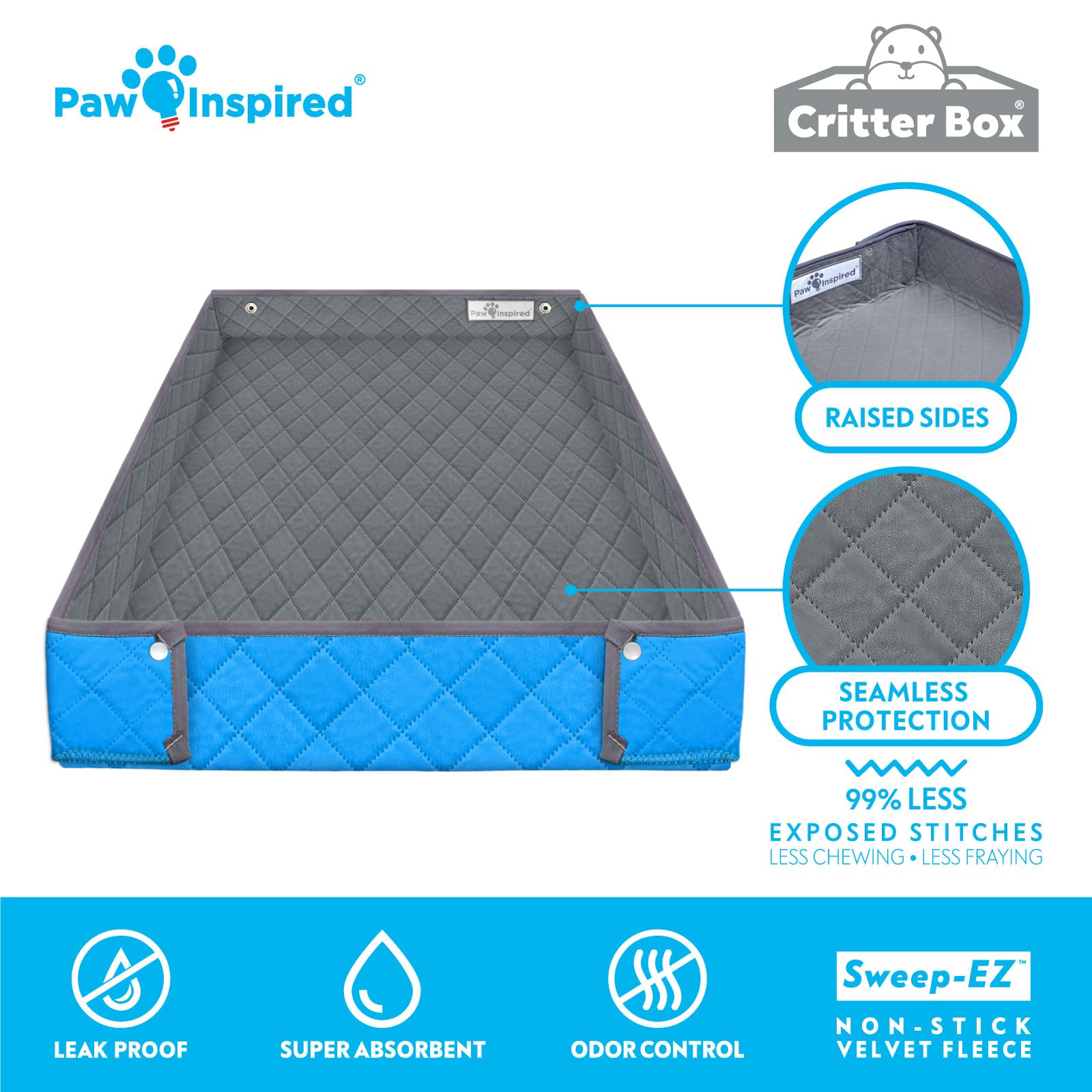 Paw Inspired Critter Box Liner lavable en machine, pratique et durable