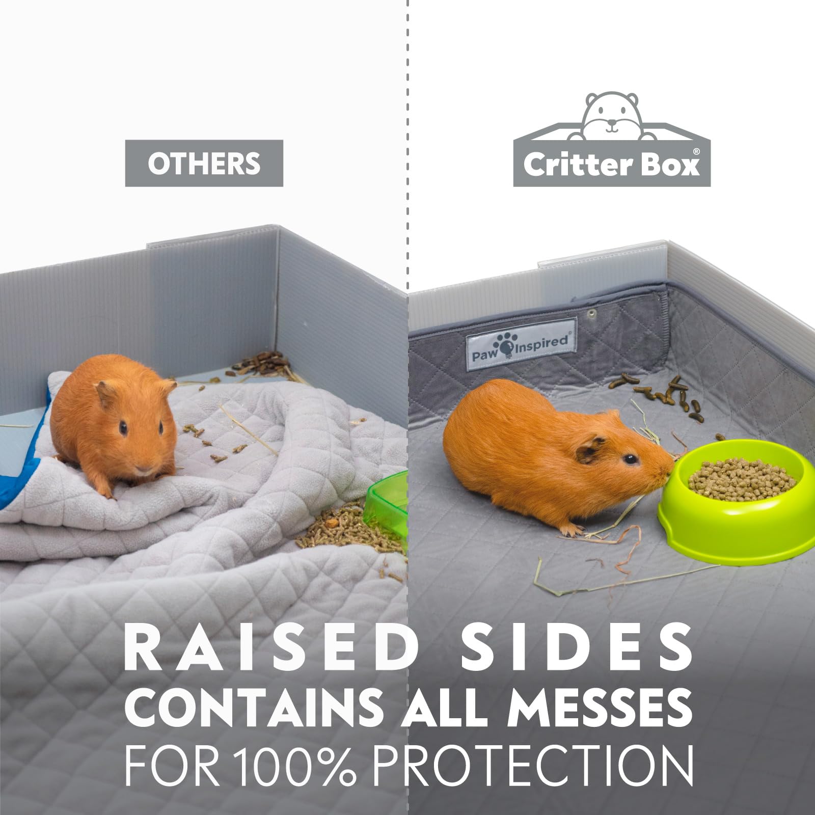 Paw Inspired Critter Box Liner – premier plan du velours doux