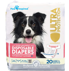 Paw Inspired – Couches jetables pour chien, aperçu pack, confort et tenue fiable.