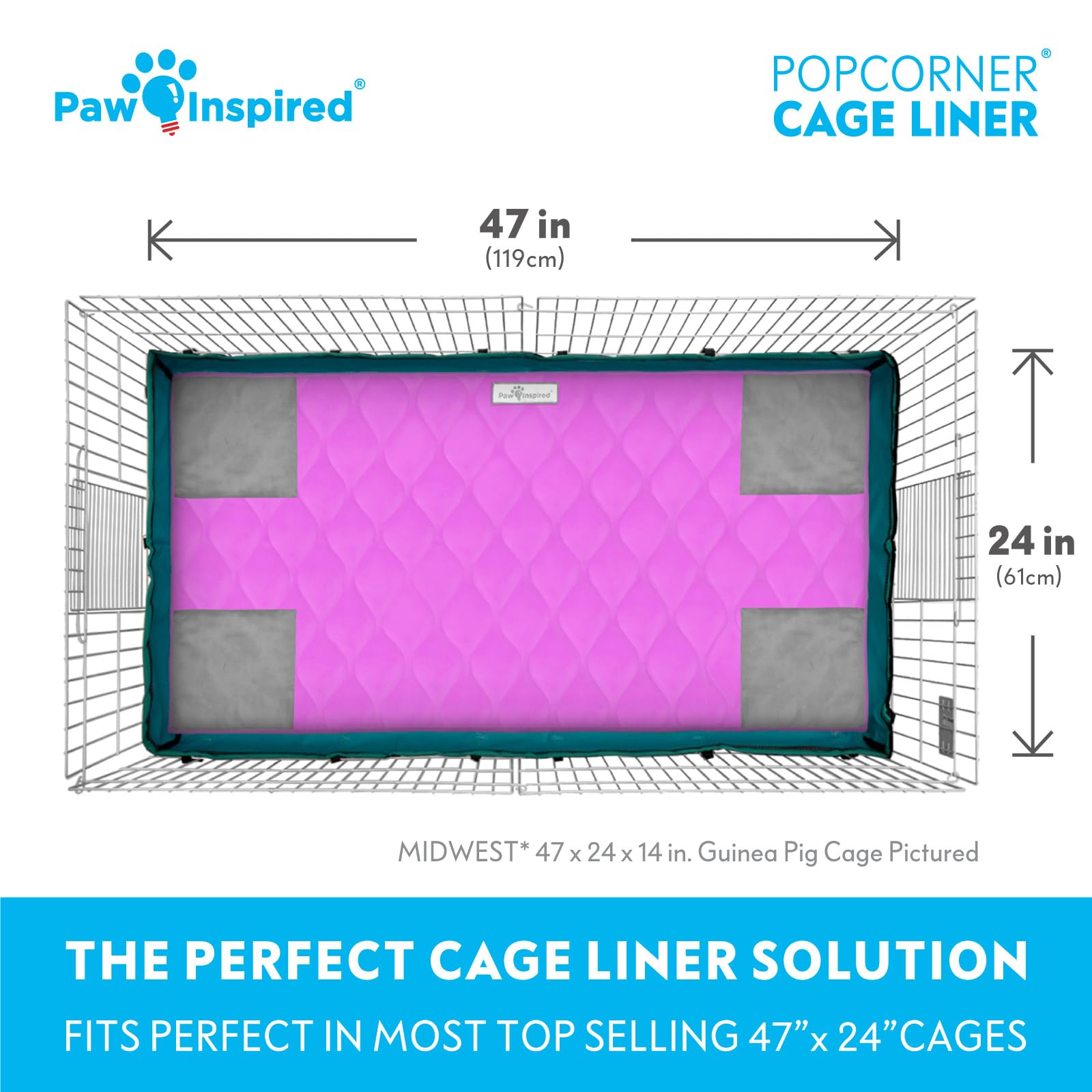 Paw Inspired PopCorner absorbant élevé et imperméable, garde le fond sec.