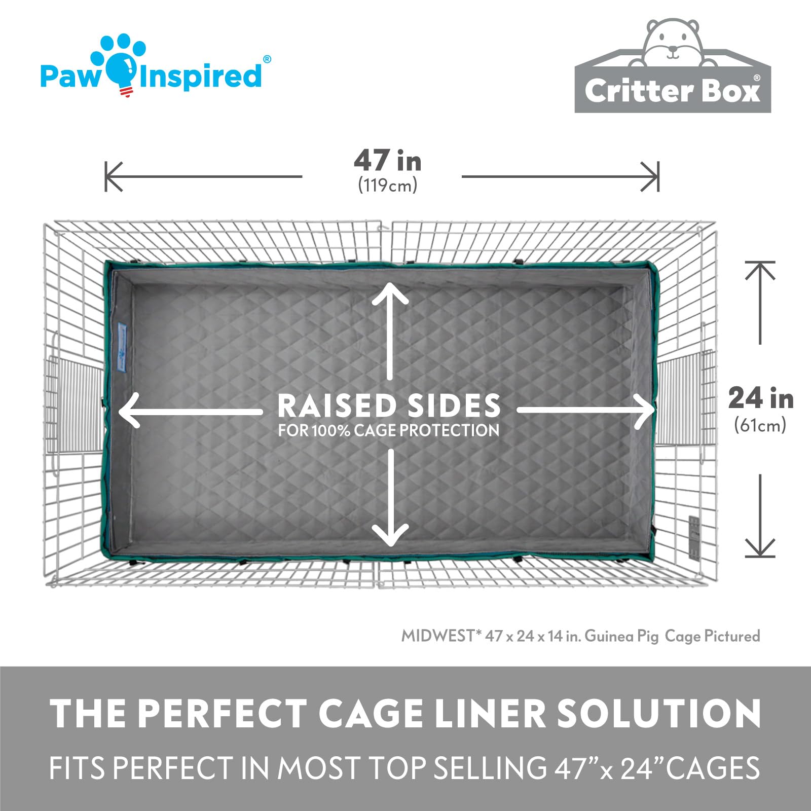 Paw Inspired revêtement cage nettoyage facile et réutilisable.