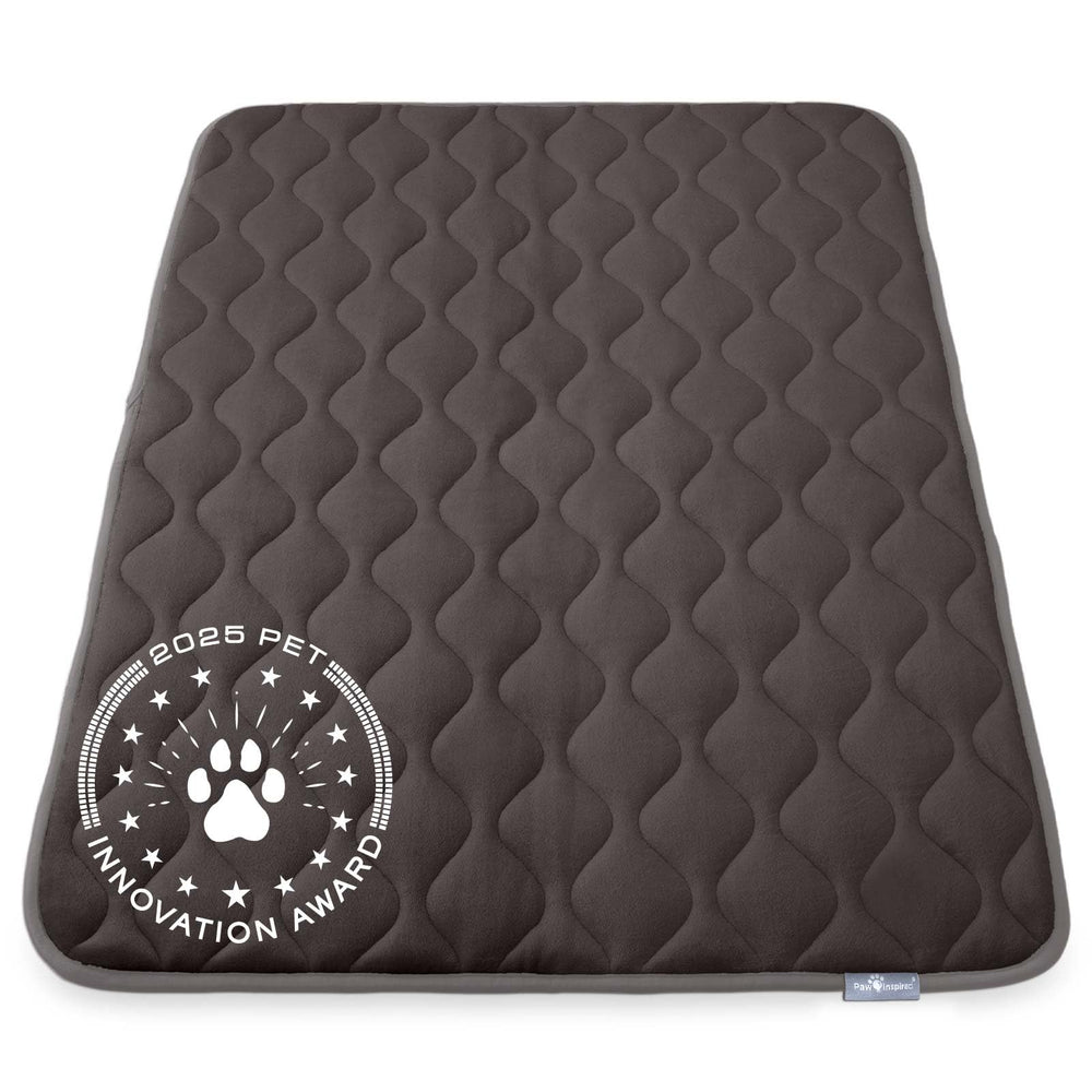 Paw Inspired Tapis de cage doux gris pour chien, confort maximal.