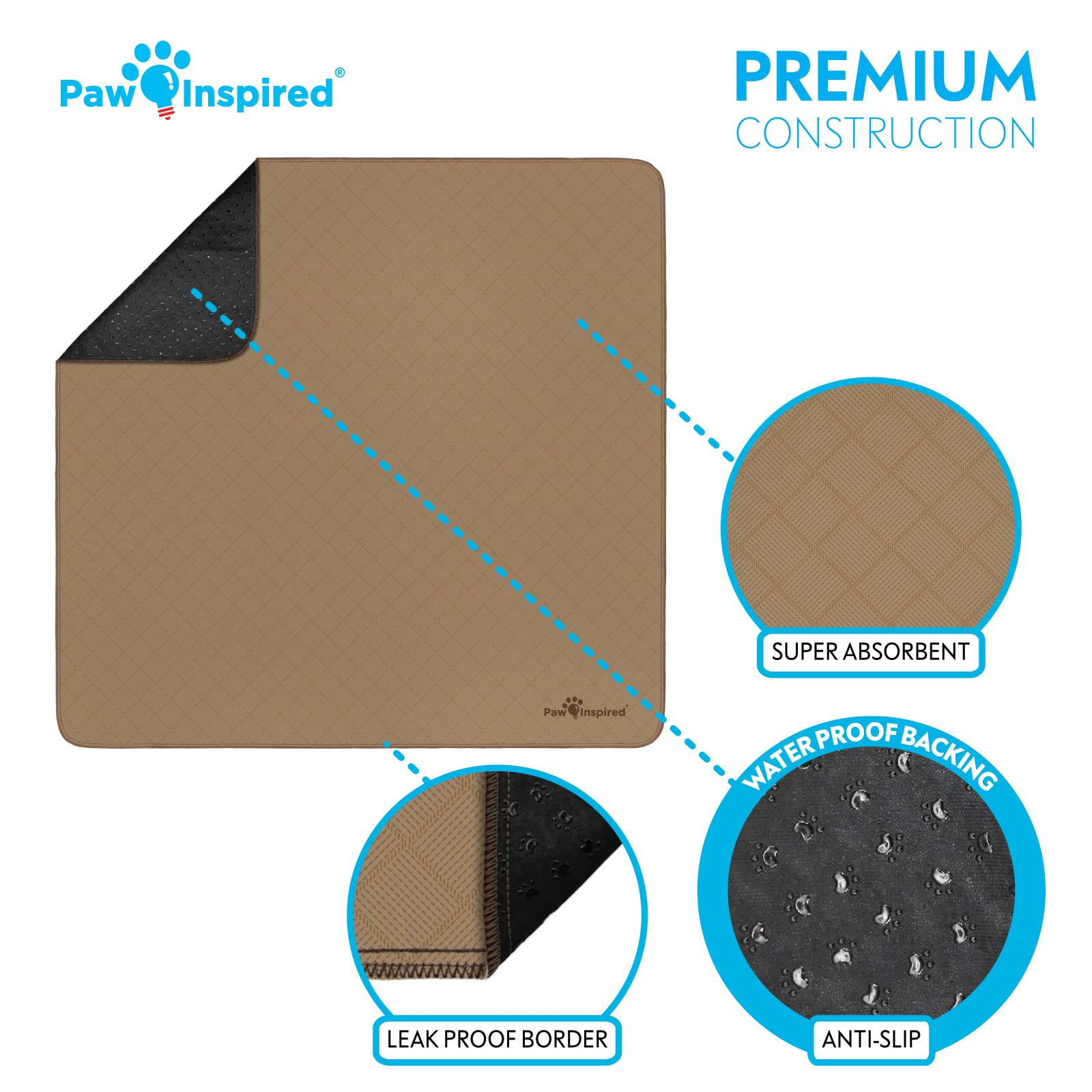 Paw Inspired Tapis Lavables: utilisation polyvalente en entraînement et box.