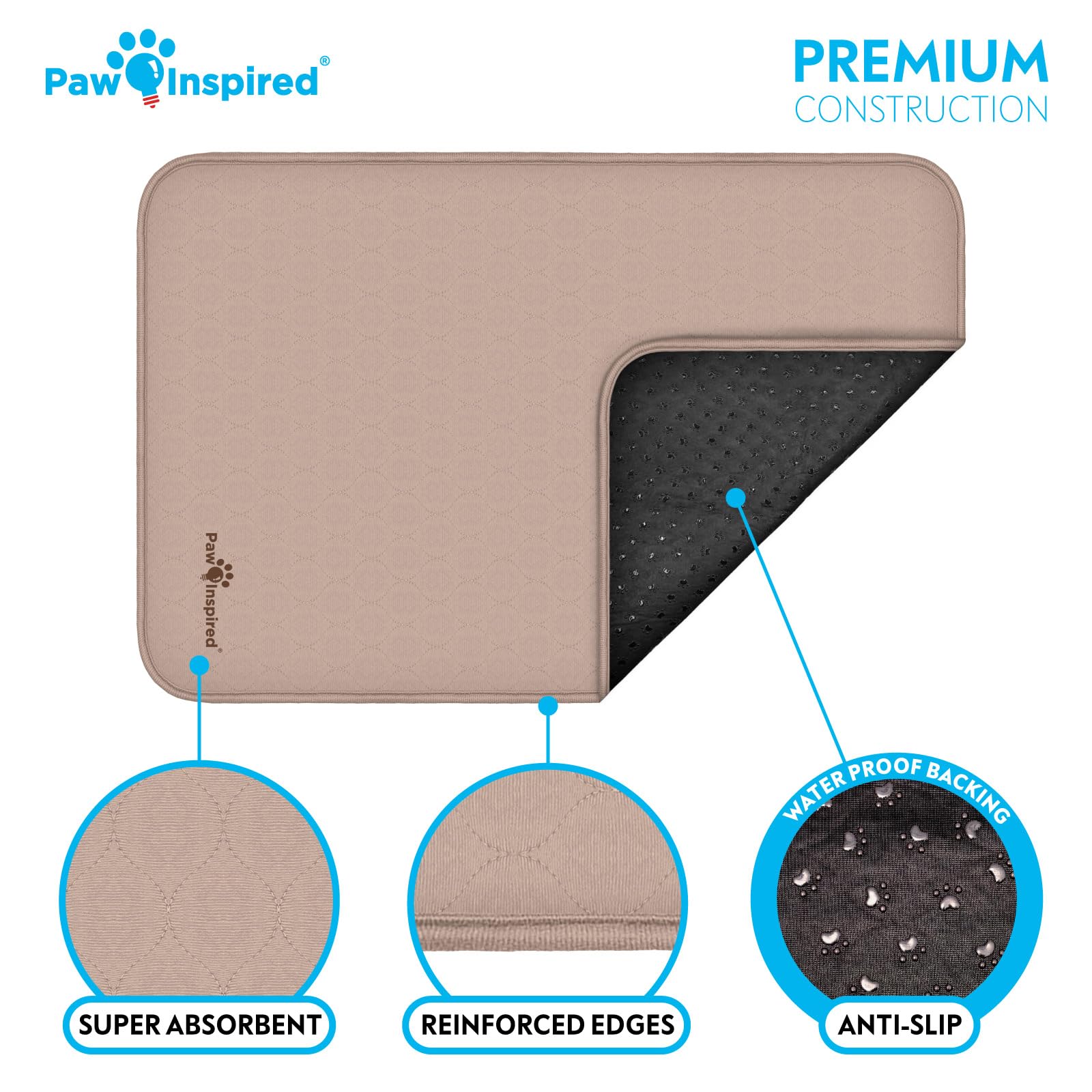 Paw Inspired-tissu lavable en machine, réutilisable des centaines de fois.