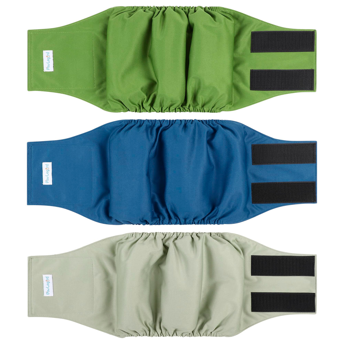 Bandes abdominales lavables Paw Legend Armée: absorption pratique à domicile.