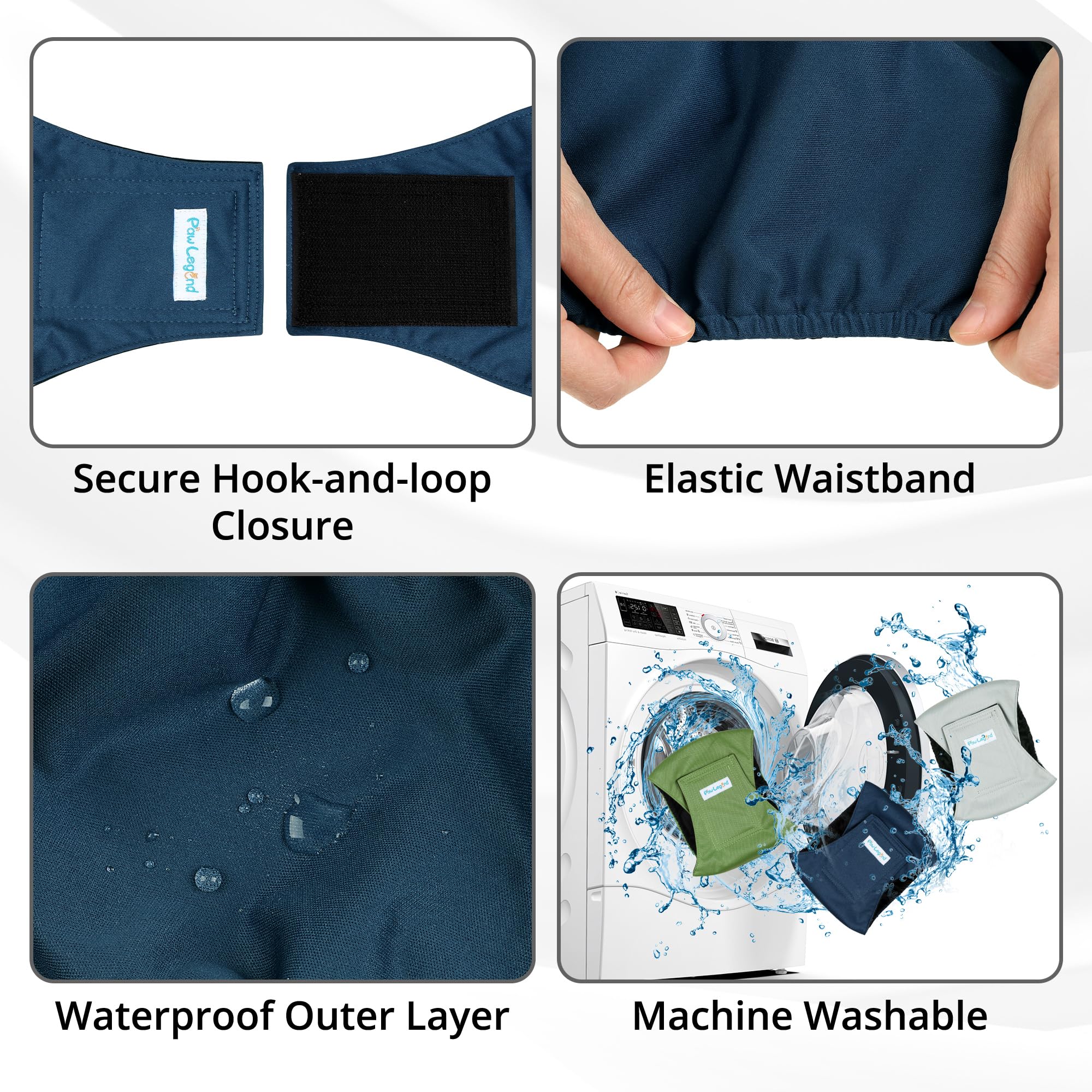 Paw Legend fermetures velcro bande, mise en place rapide et ajustement sûr.