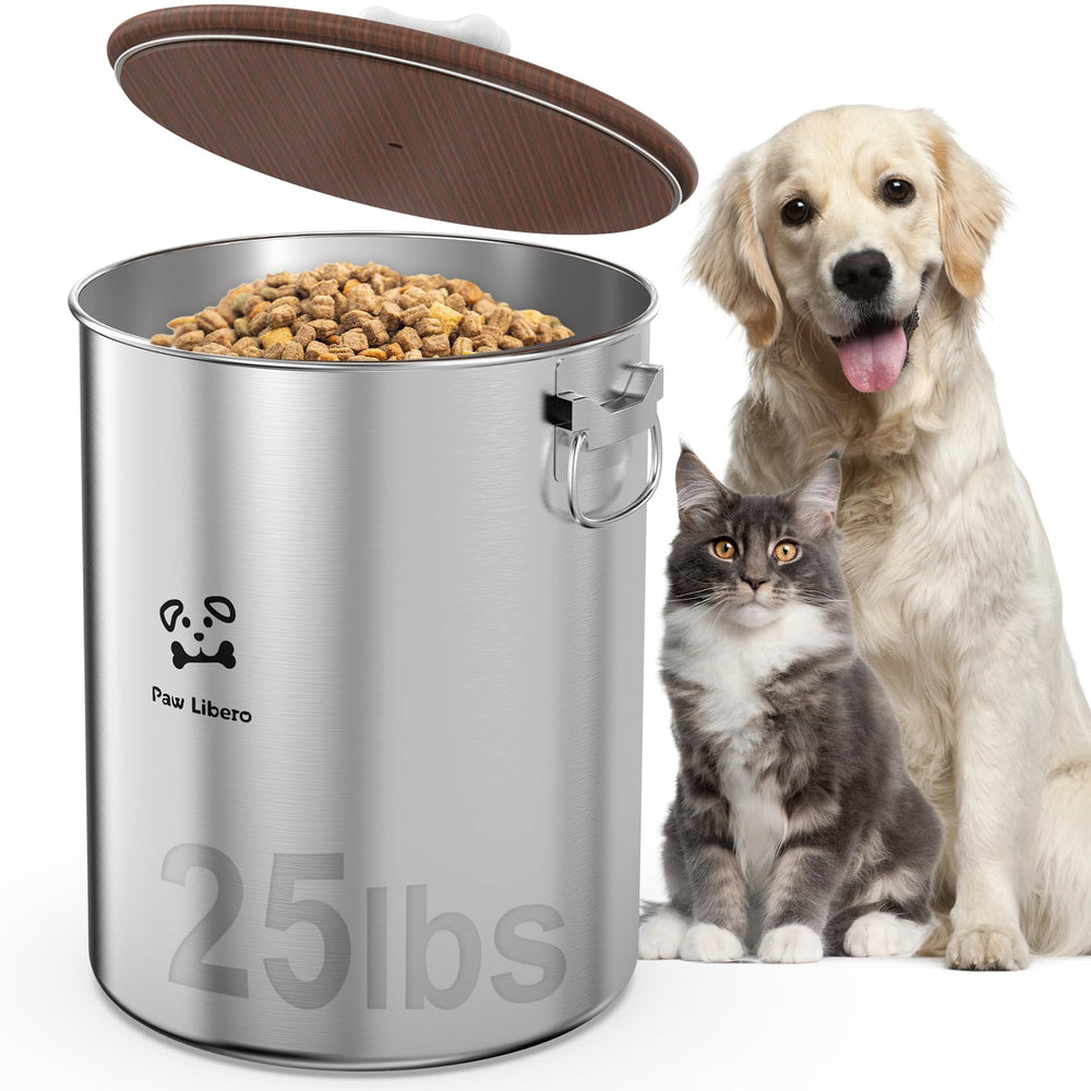 Paw Libero – Conteneur en acier inoxydable pour croquettes; préserve la fraîcheur.