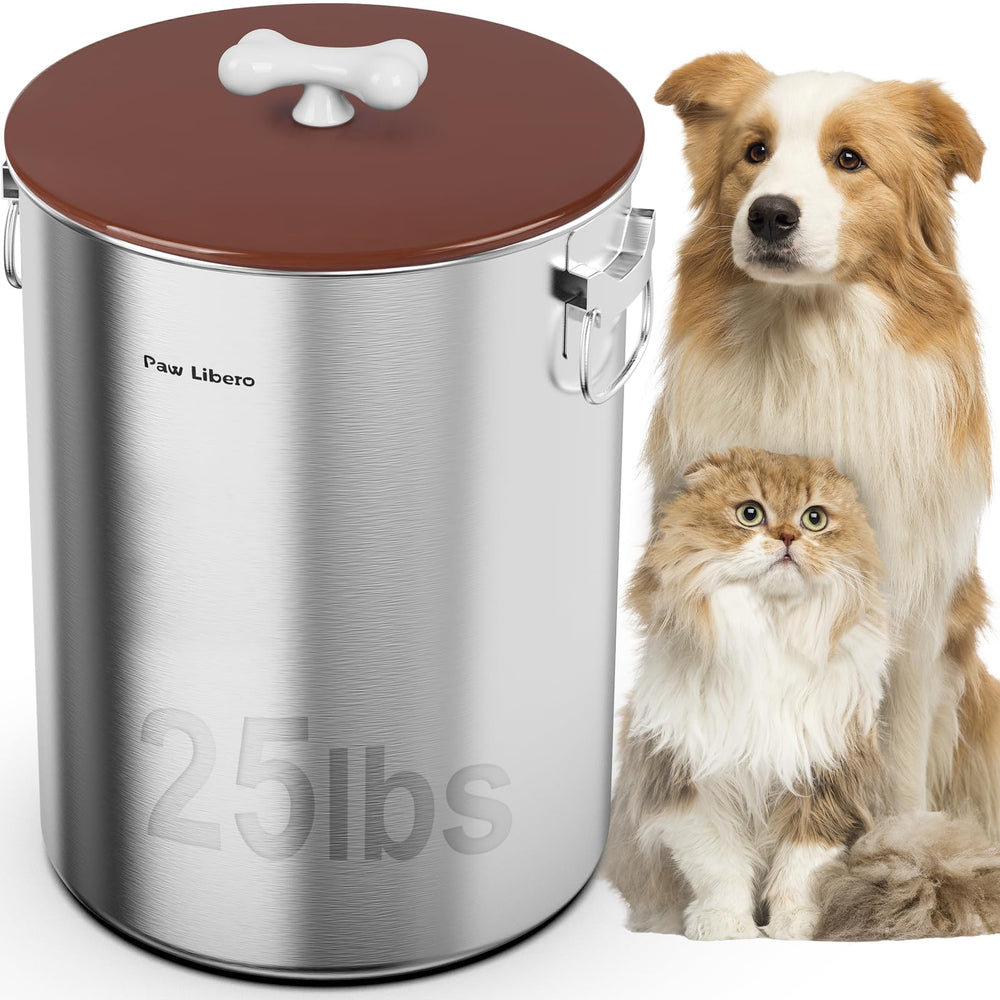 Paw Libero Conteneur Nourriture Chien en acier inox 25 livres, fraîcheur longue durée
