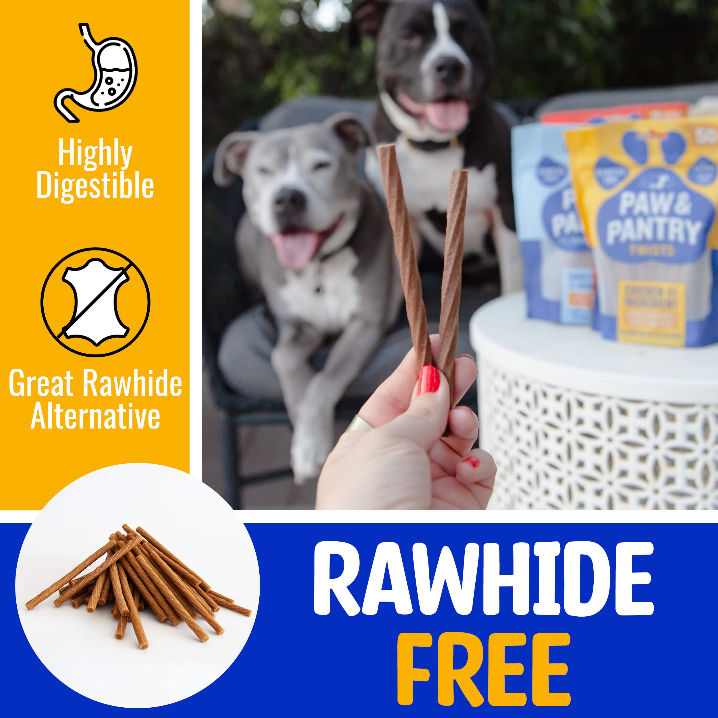 Paquet de 50 batons Paw & Pantry au poulet, pratique pour les sorties.