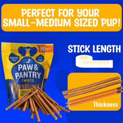 Friandises Paw & Pantry sans cuir, option digestible au poulet.