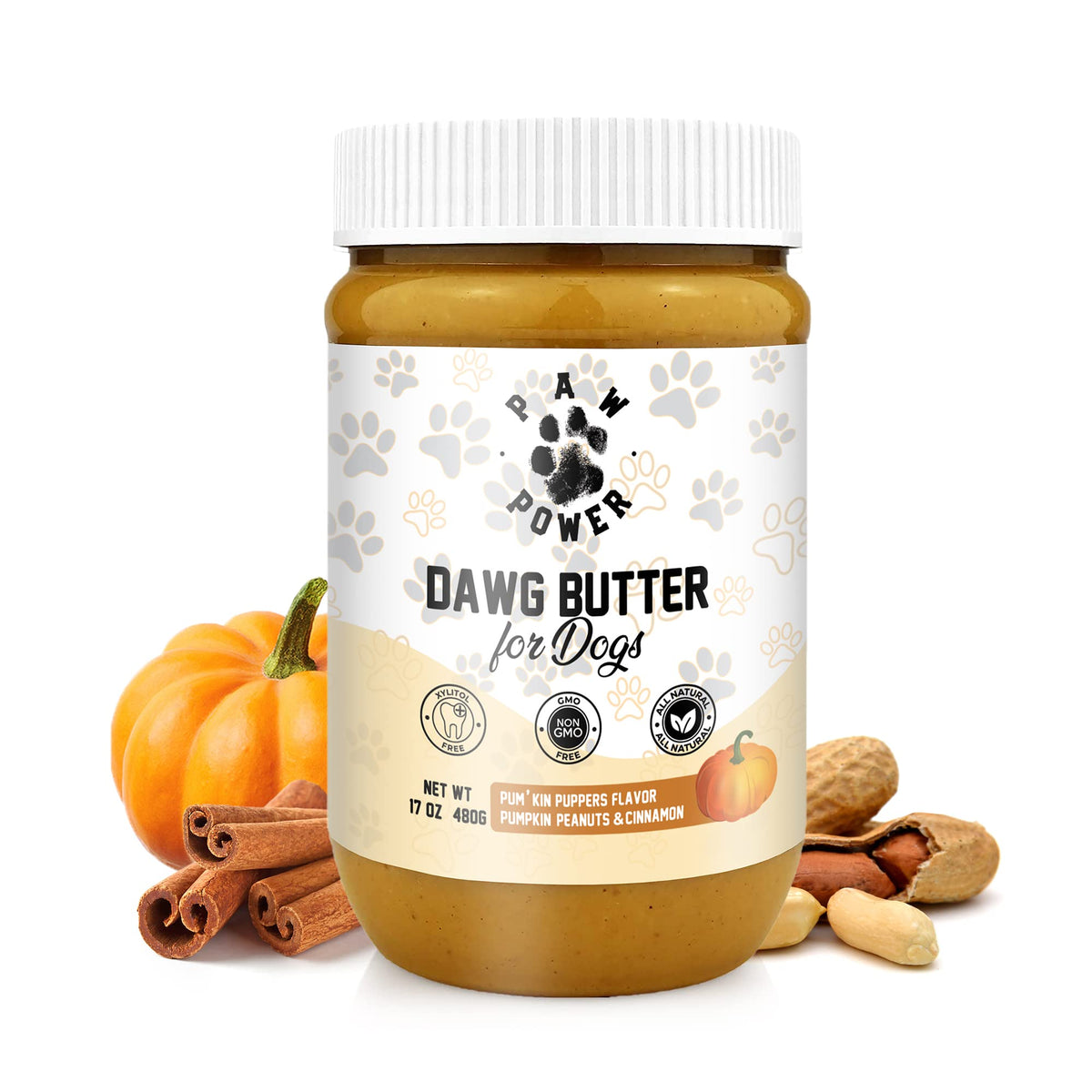 PAW POWER Dawg Butter – pot de beurre d’arachide naturel pour récompenser l’entraînement.