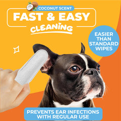 Lingettes Paw Science – application facile sur les oreilles.