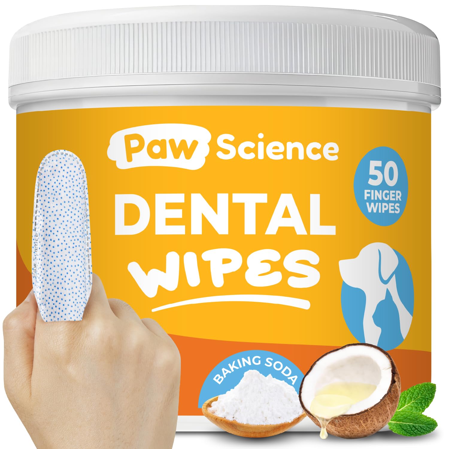 Lingettes dentaires Paw Science pour chiens et chats, démonstration de nettoyage rapide