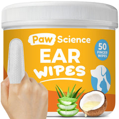 Lingettes Paw Science – nettoyage en douceur des oreilles pour chiens et chats.