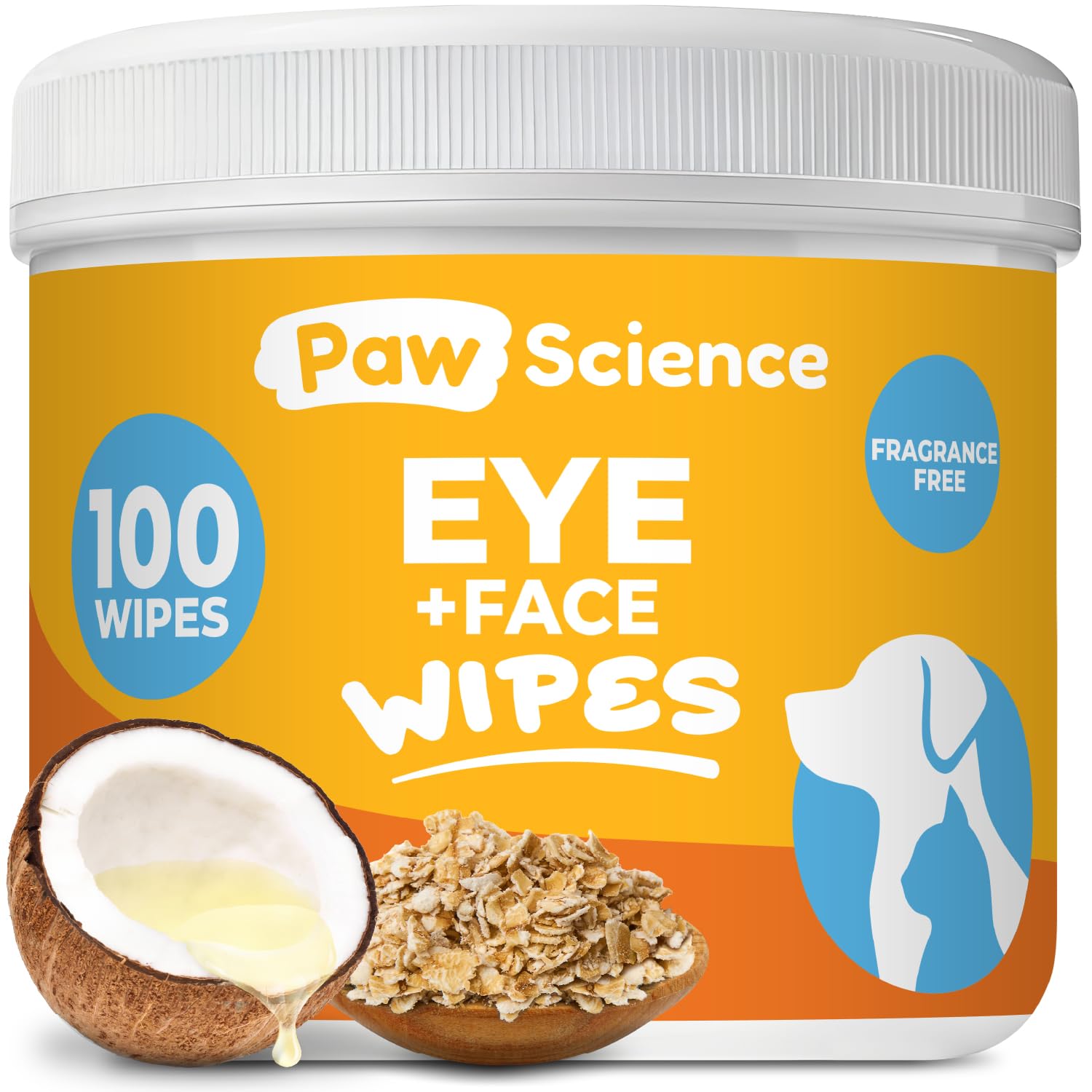 Lingettes Paw Science pour yeux de chiens et chats, nettoyage en douceur.