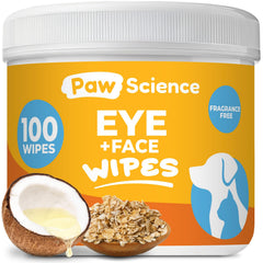 Lingettes Paw Science pour yeux de chiens et chats, nettoyage en douceur.