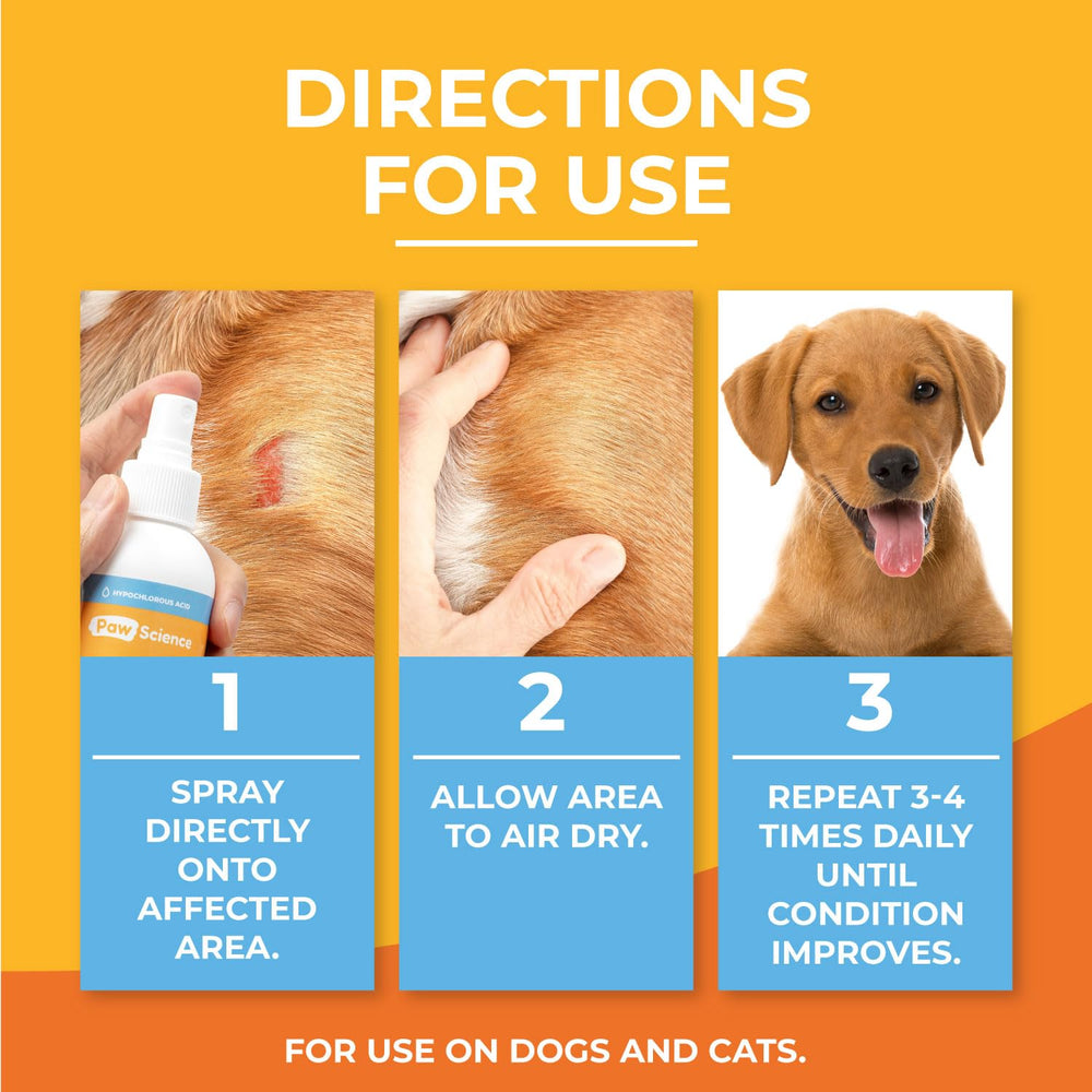 Paw Science Spray fabriqué aux États-Unis: produit fiable pour chiens et chats.