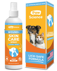 Paw Science Spray appliqué sur peau et plaies pour soutien antiseptique.