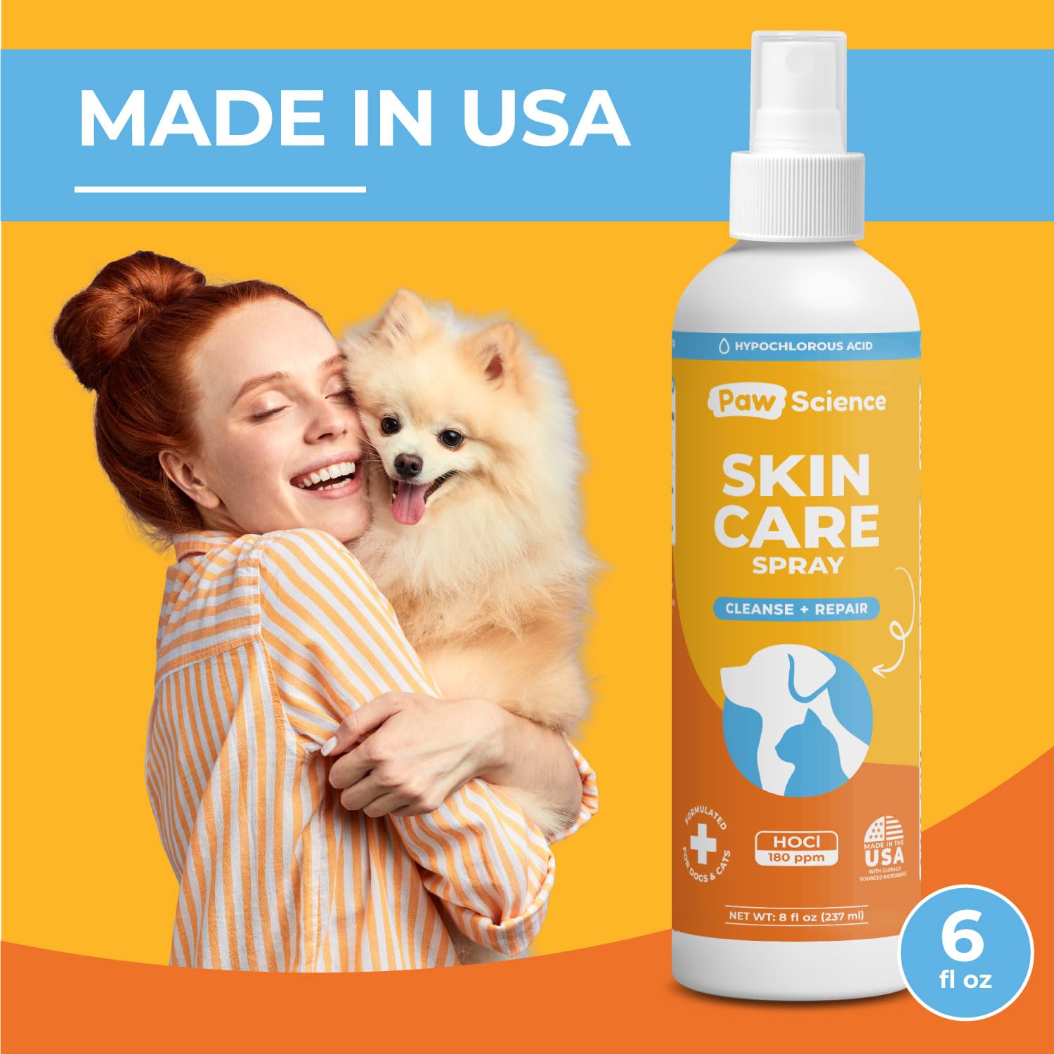Paw Science Spray sécurité lèchement: sûr à lécher lors des soins.