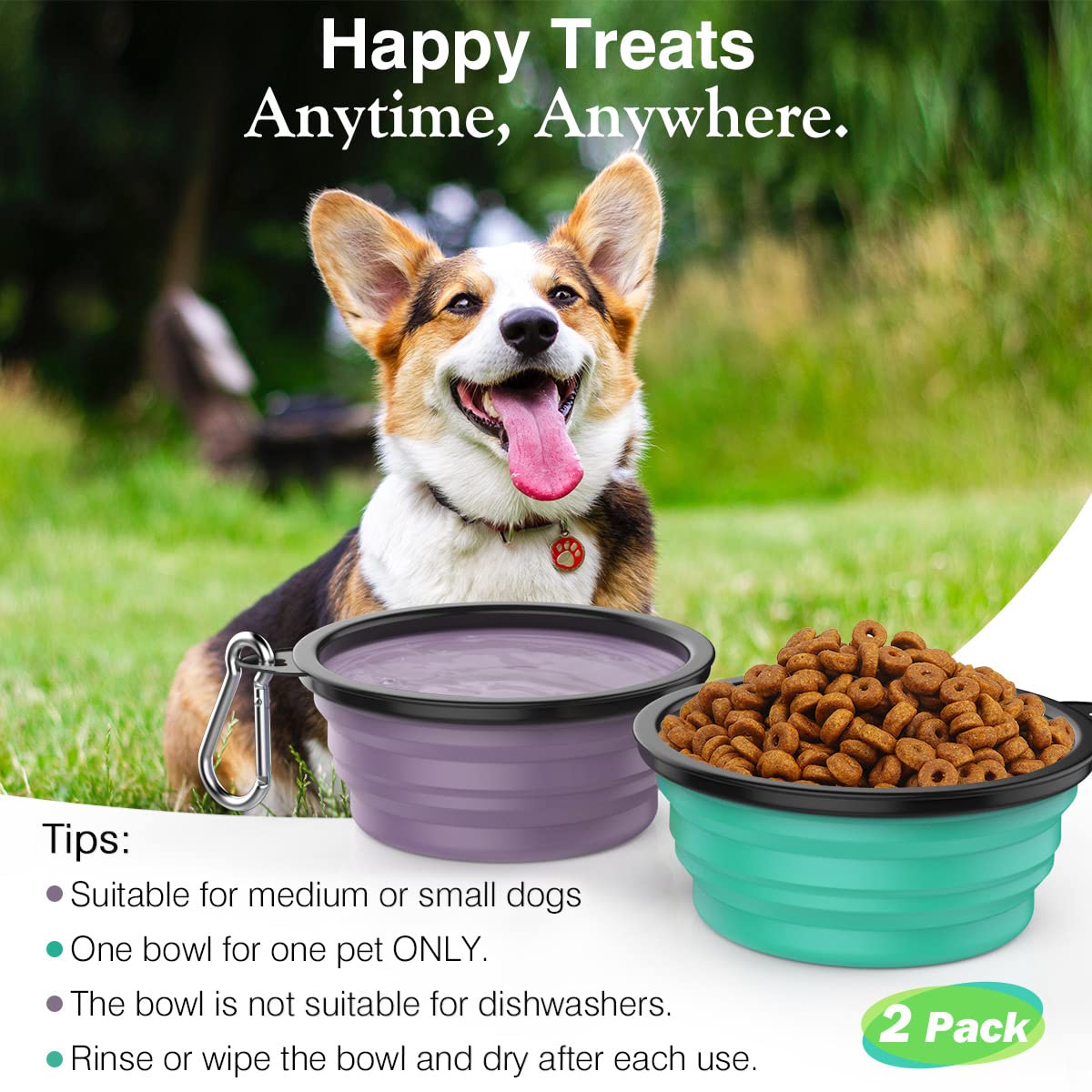 Pawaboo bols compatibles pour petits et moyens chiens et chats.
