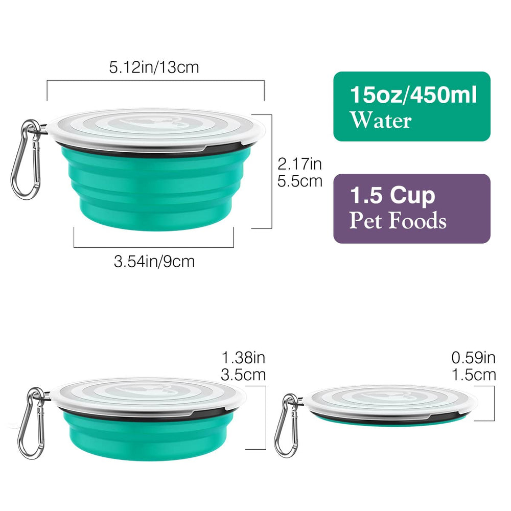 Pawaboo ensemble double de bols, portables et pratiques pour voyage.