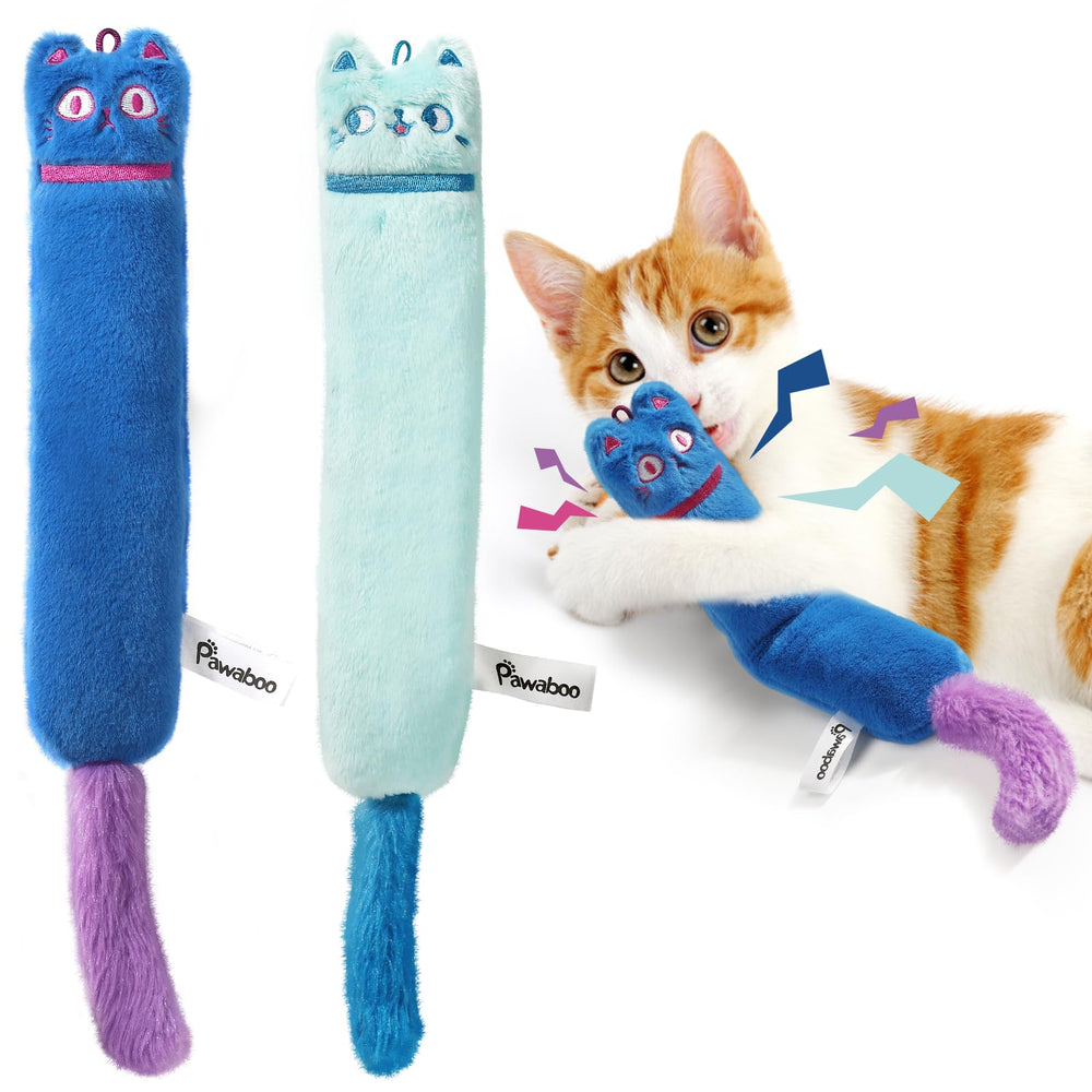 Jouet Pawaboo avec herbe à chat et cloche, papier bruissant, stimulation ludique