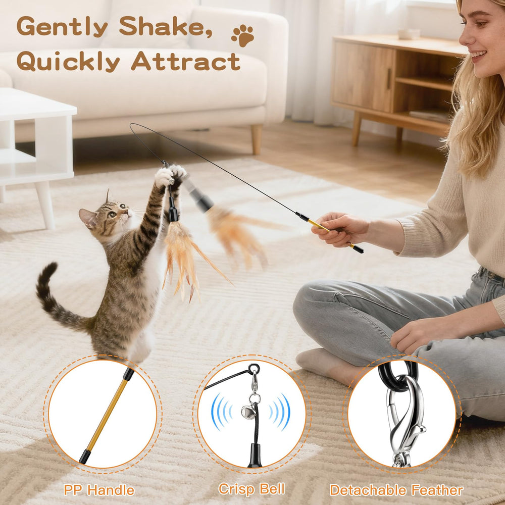 Pawaboo cloche brune sur le jouet, élément sonore attractif pour le chat.