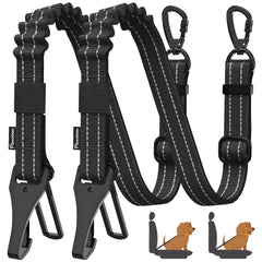 Pawaboo lot de 2 ceintures chien voiture 3-en-1, sécurité et flexibilité pour les trajets.