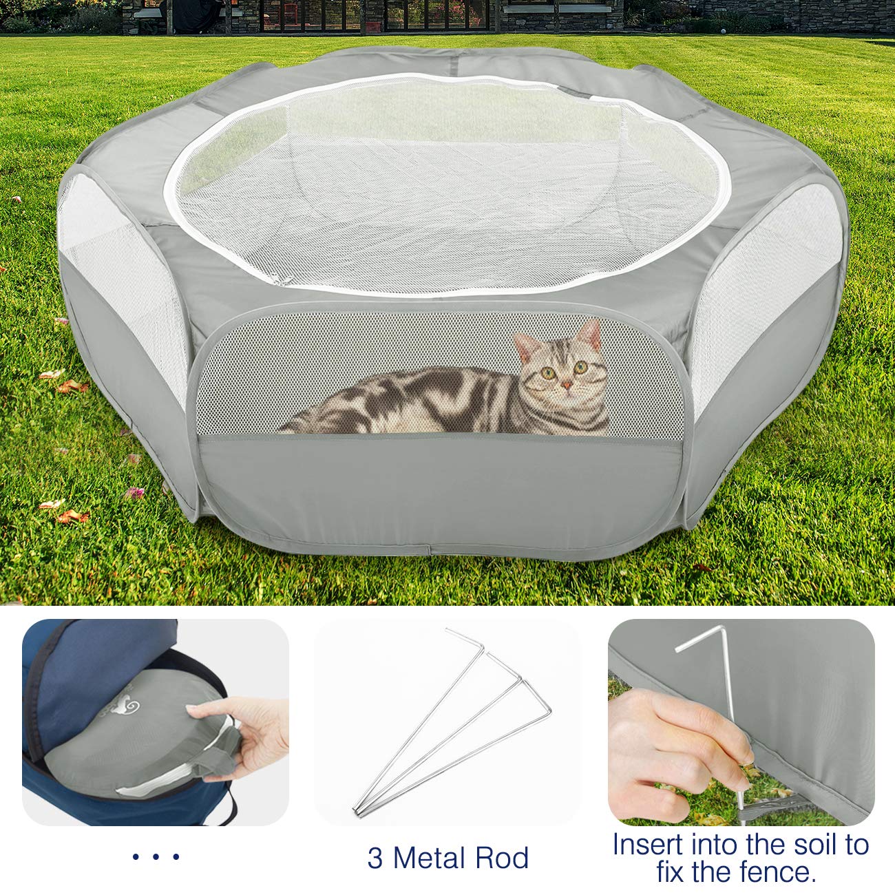 Pawaboo maillage dense sécurité renforcée pour les animaux.