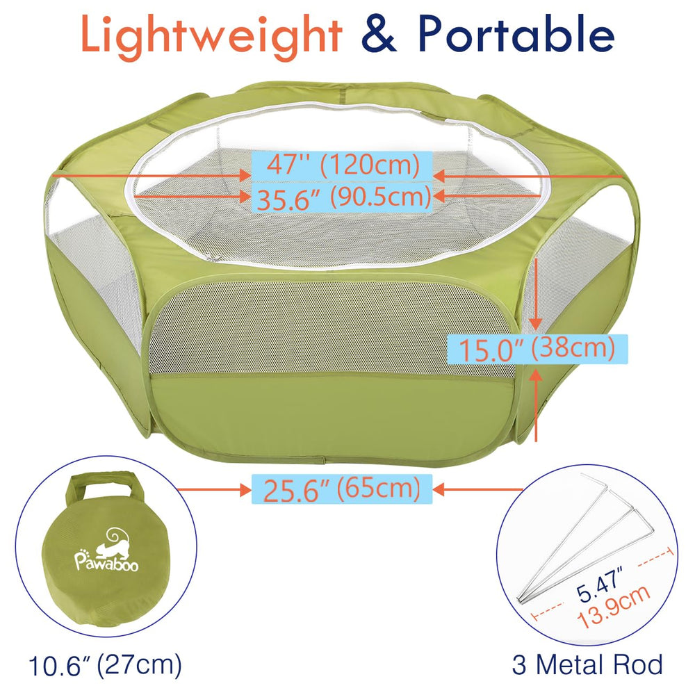 Pawaboo parc dimensions 133 cm x 38 cm: espace généreux pour plusieurs jeunes animaux.