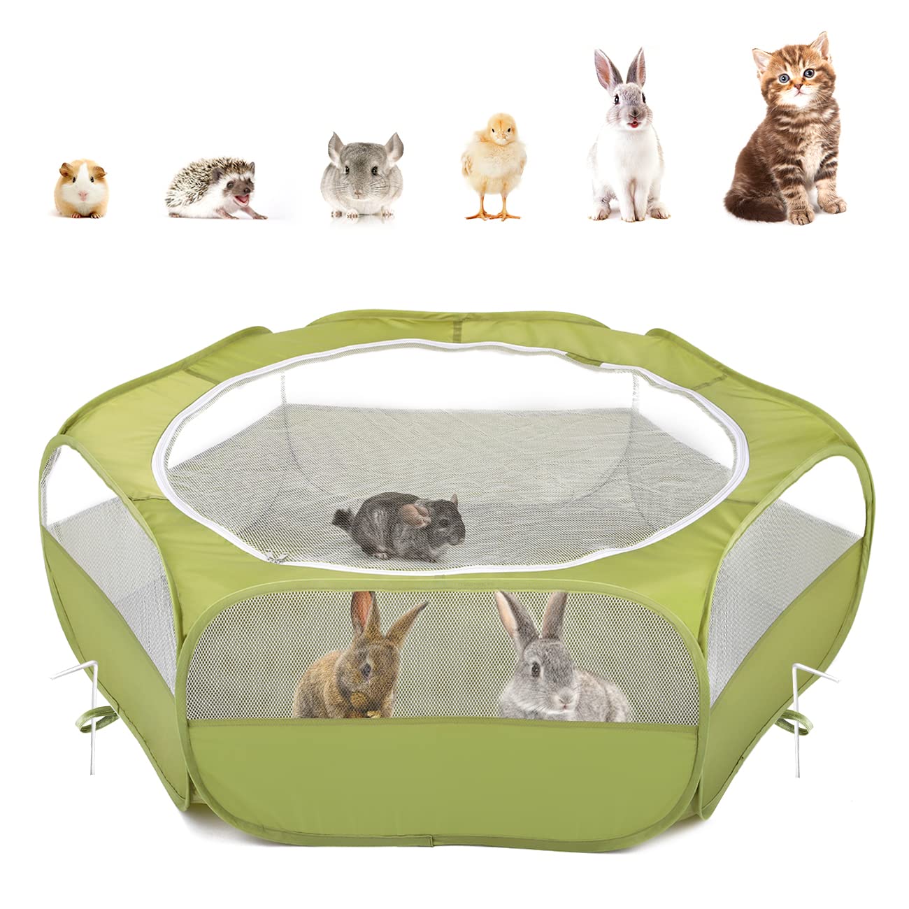 Pawaboo parc petits animaux tente zippee: accès rapide et nettoyage facilité.
