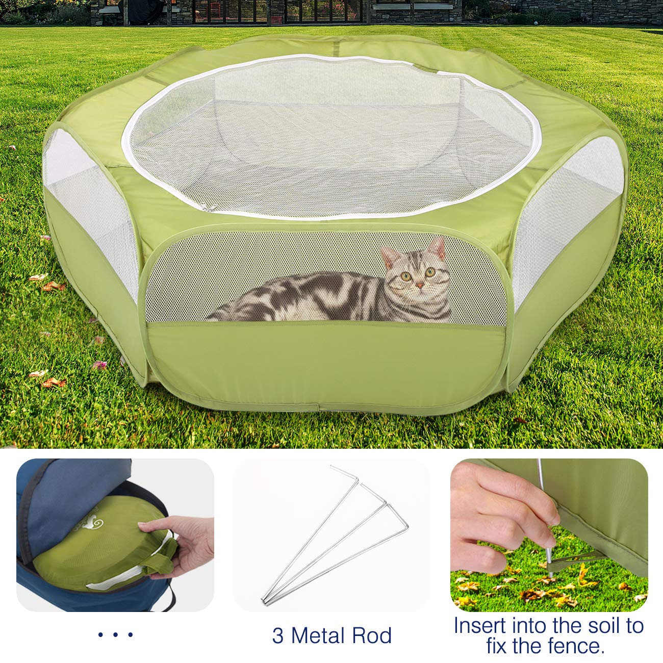 Pawaboo parc pliable portable: transport simple pour l'extérieur.