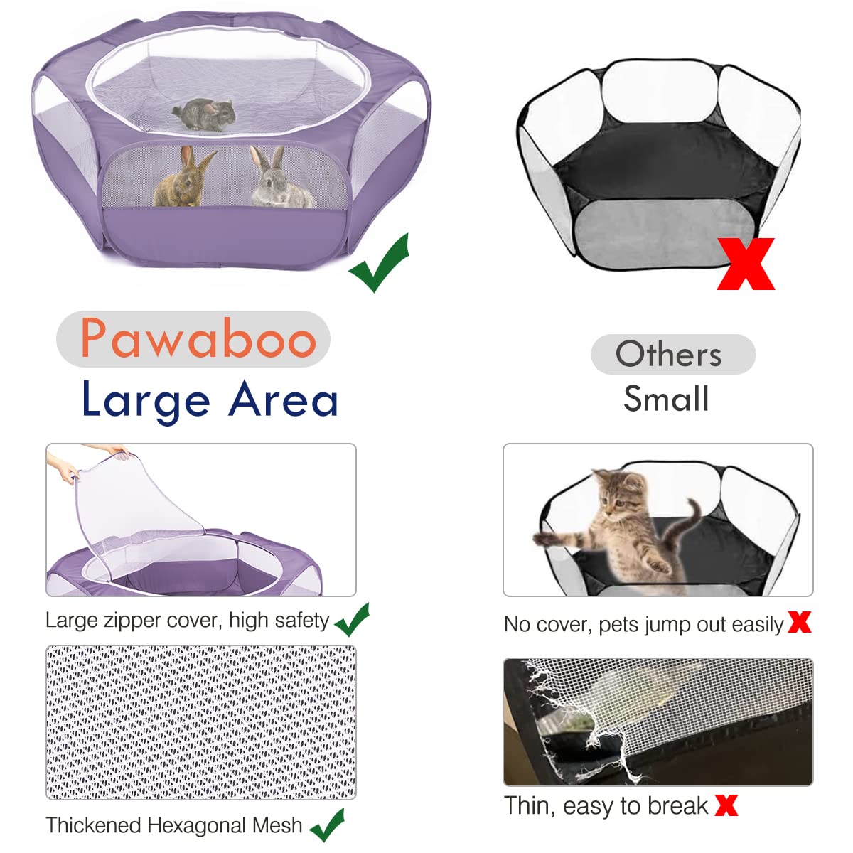 Pawaboo playpen base imperméable, évite les taches et protège le sol.