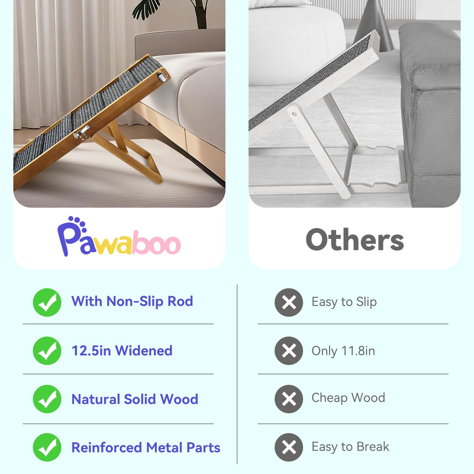 Aspect bois-noix robuste et esthétiquement adapté au décor.