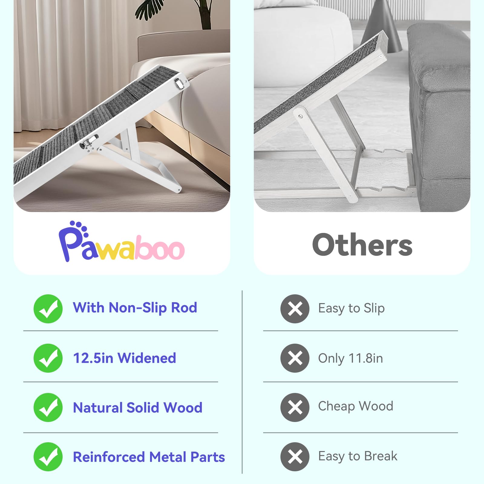Pawaboo rampe hauteur 34a53cm pour canapé en toute sécurité