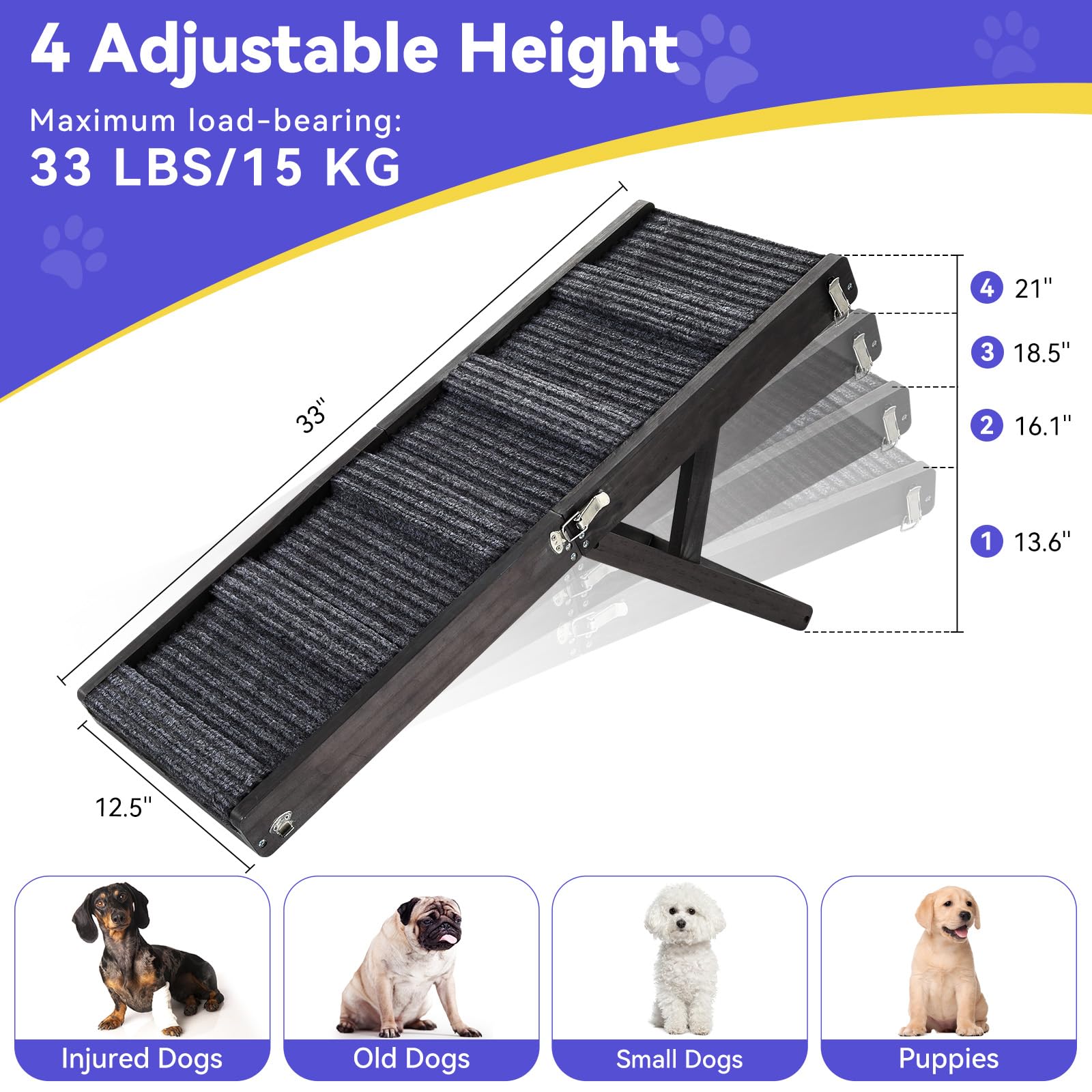 Rampe Pawaboo pliable et portable, facile à ranger et transporter.